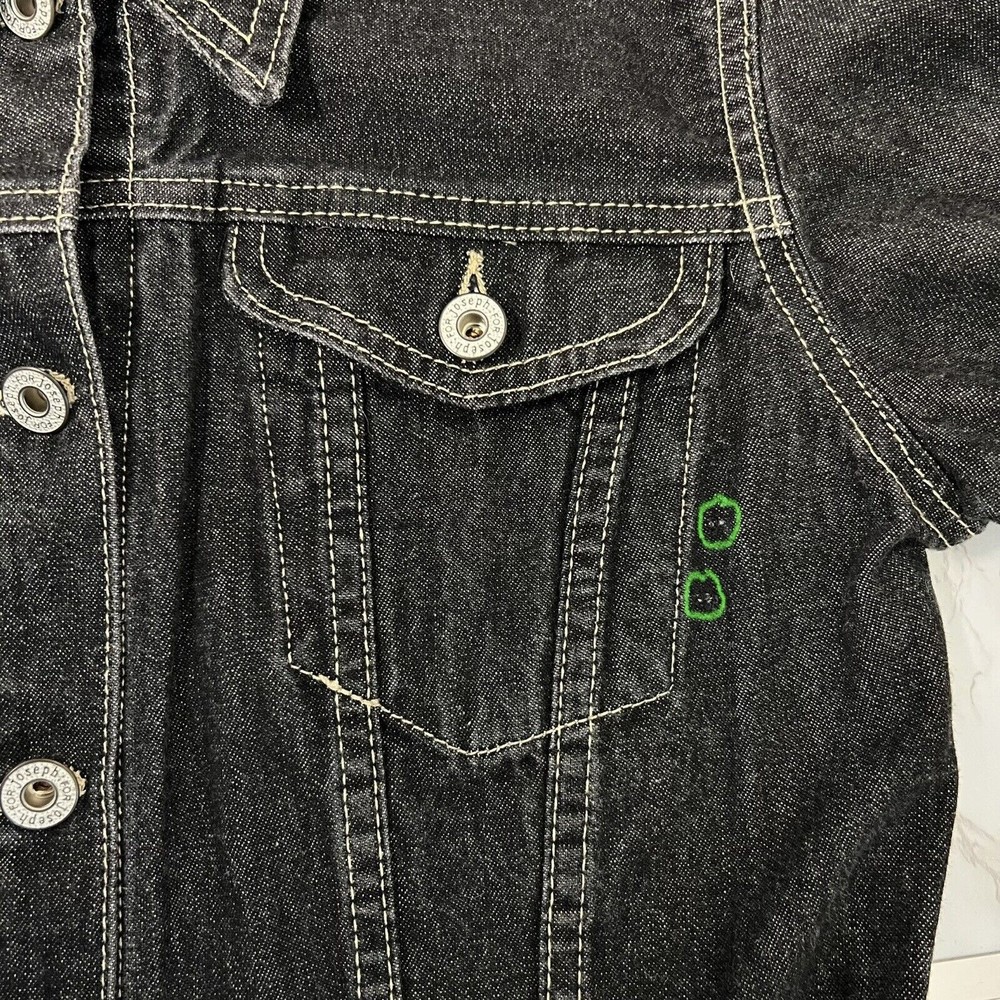 For Joseph for Nordstrom Jean Jacket Womens Small Black Denim 100% Cotton USA - Picture 8 of 16